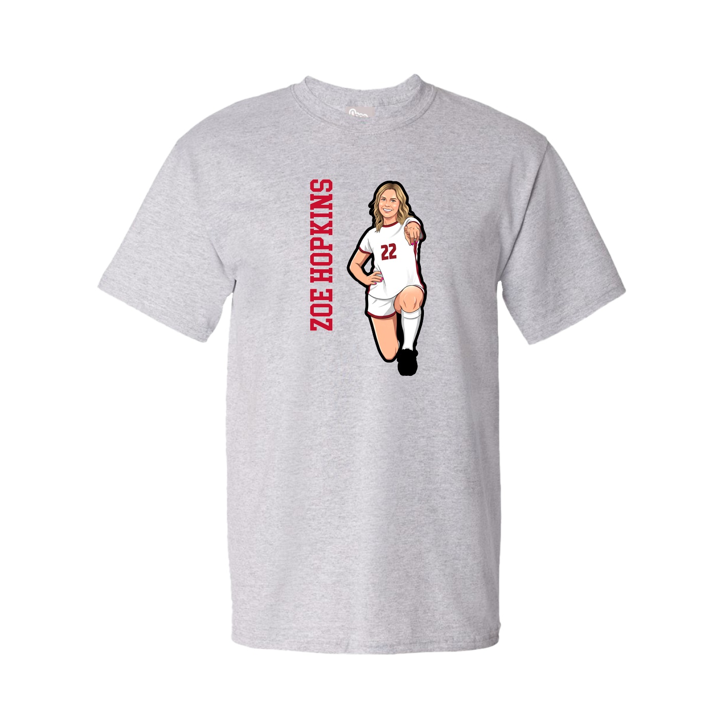 Youth Tee — Name Vertical in Grey