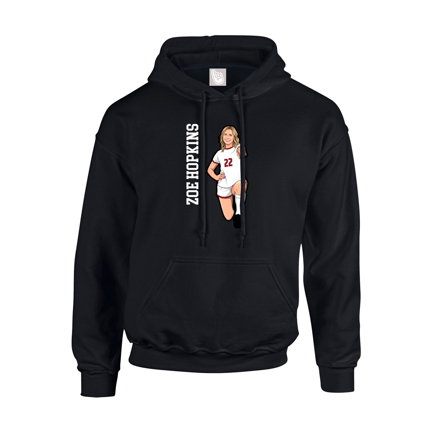 Hoodie — Name Vertical in Black