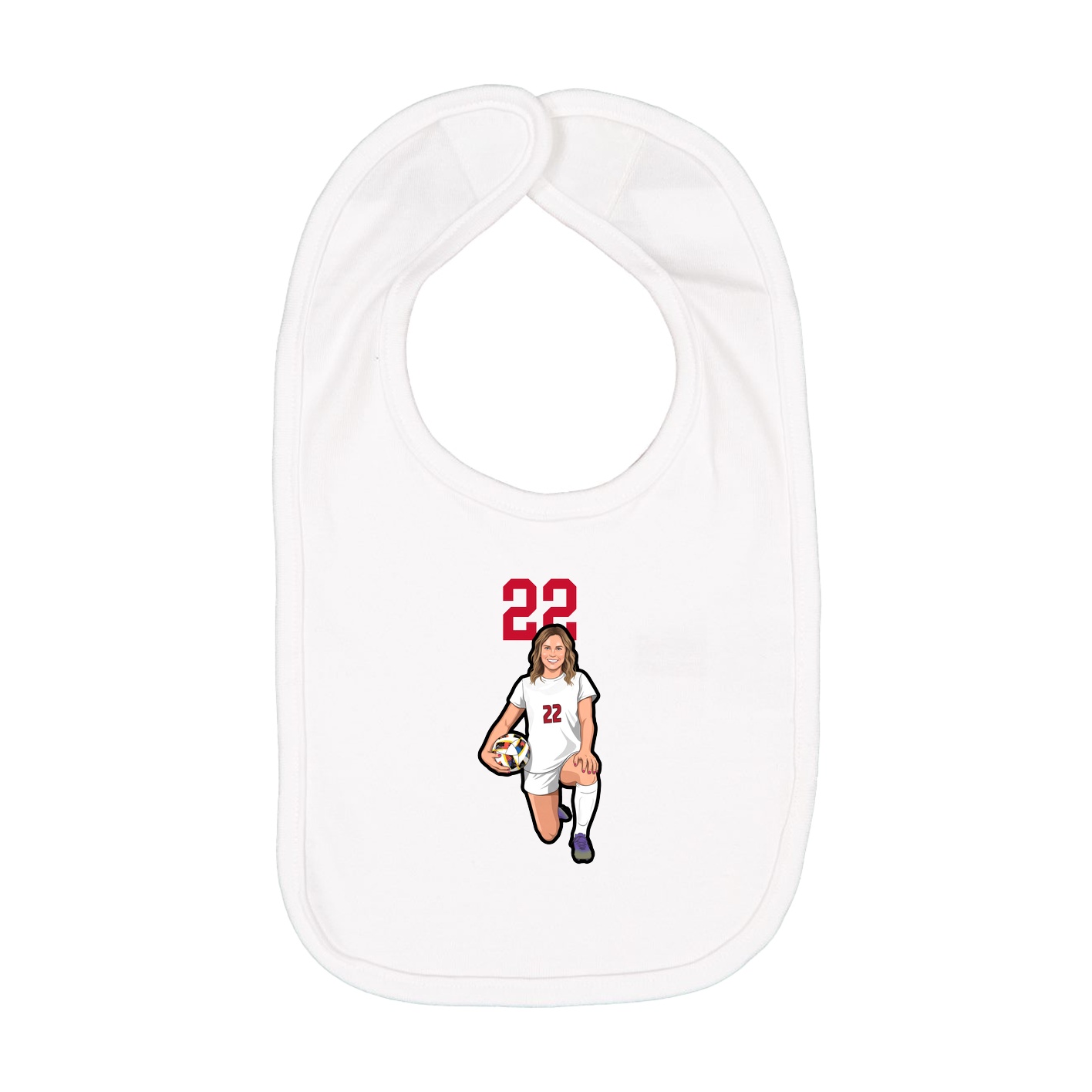 Infant Bib — Number Top in White