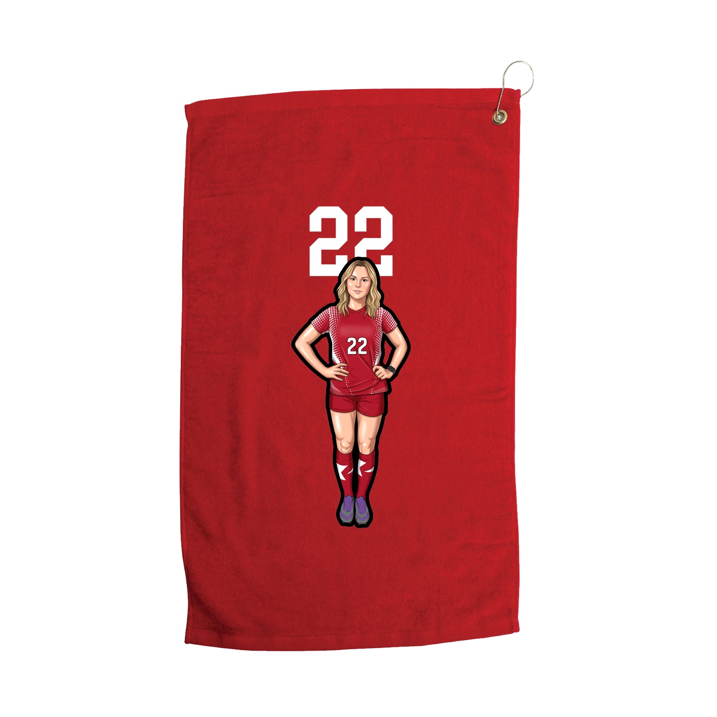 Golf Towel — Number Top in Red