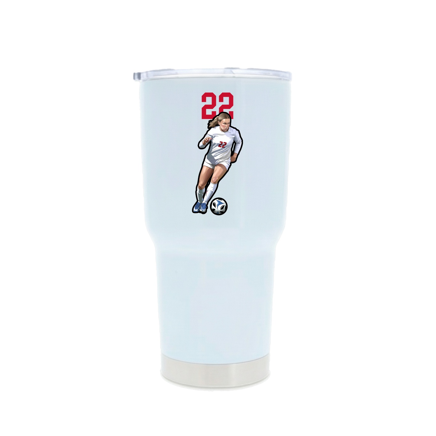 30oz Stainless Steel Tumbler — Number Top in White