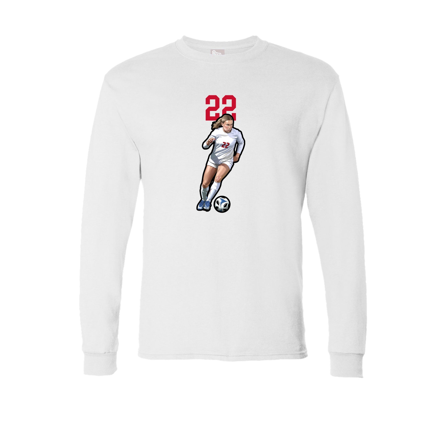 Long Sleeve Tee — Number Top in White