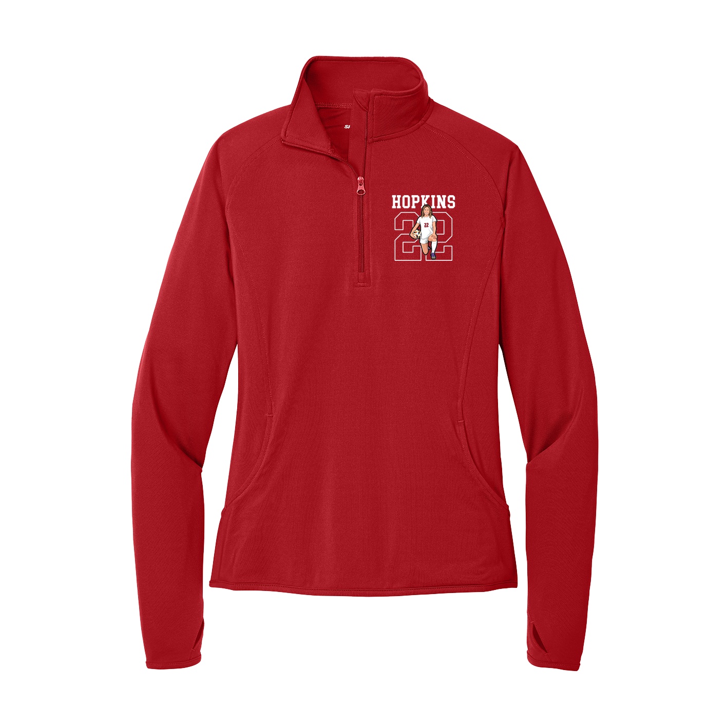Women's Q-Zip Pullover — Shirsey in Red
