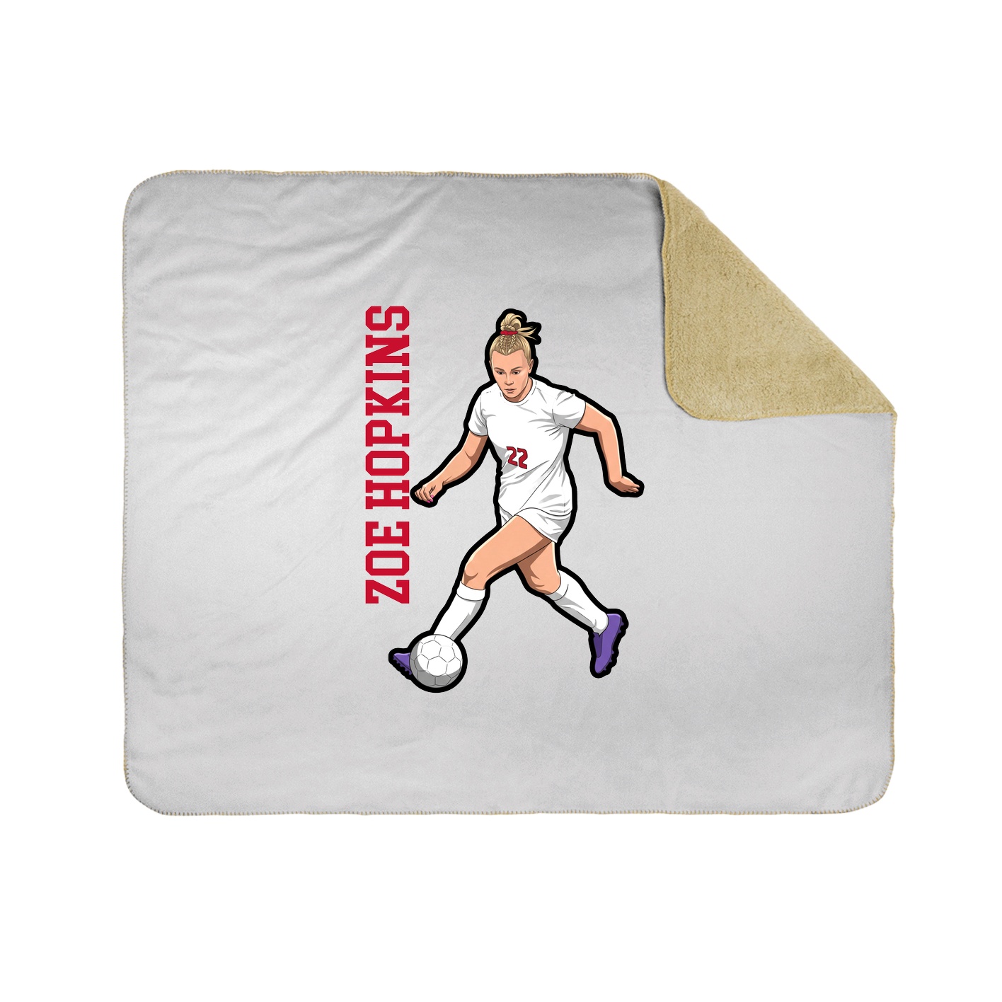 Throw Blanket — Name Vertical in White