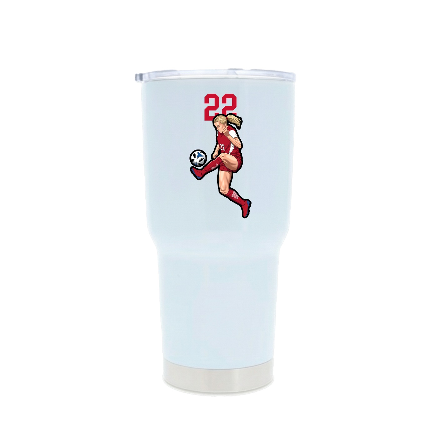 30oz Stainless Steel Tumbler — Number Top in White