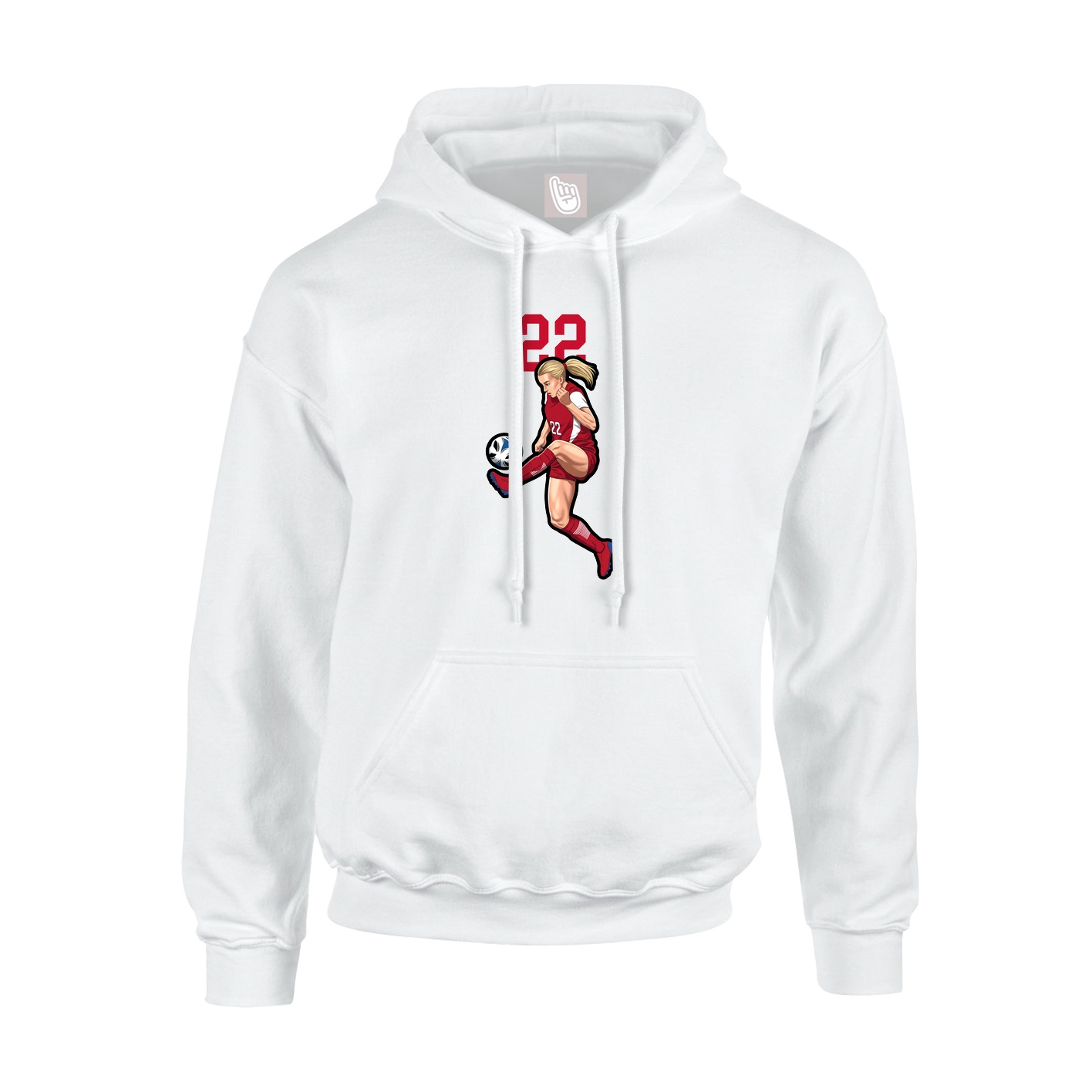Youth Hoodie — Number Top in White