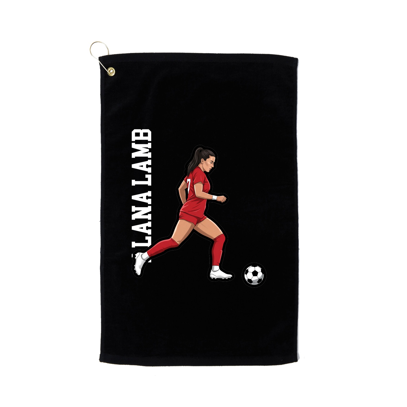 Golf Towel — Name Vertical in Black