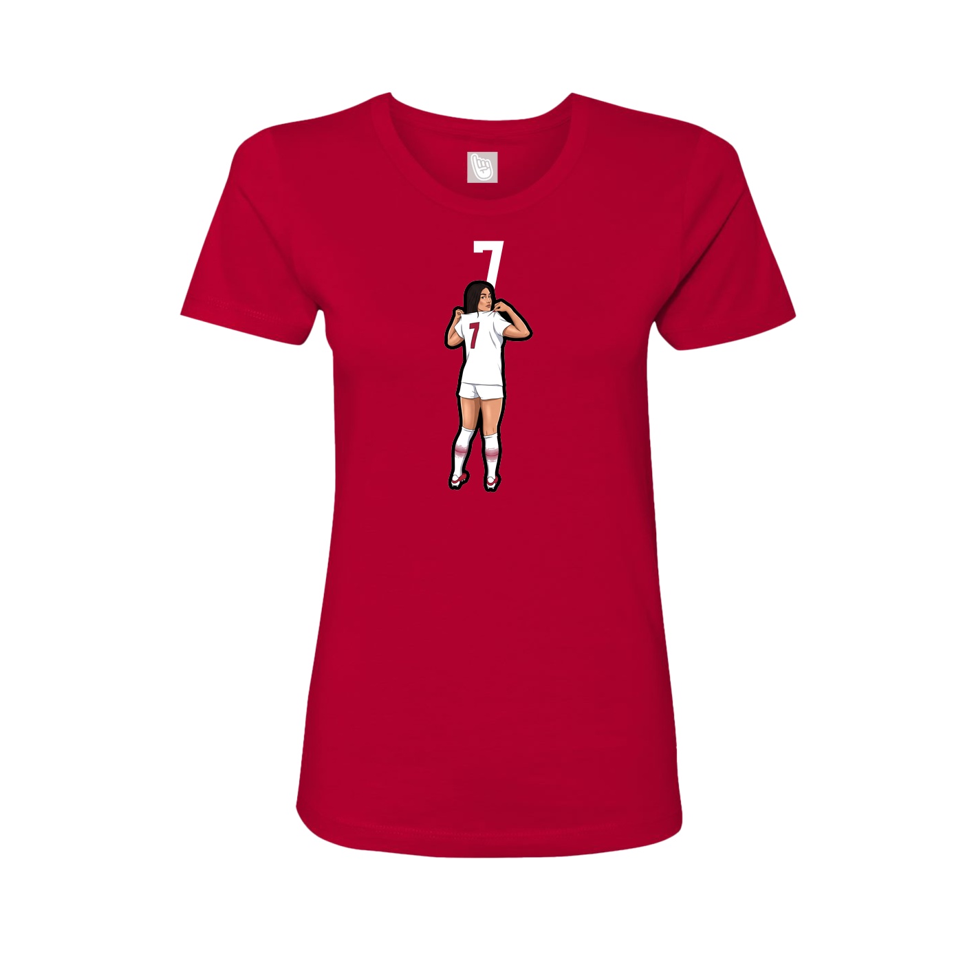 Fitted Women's Tee — Number Top in Red