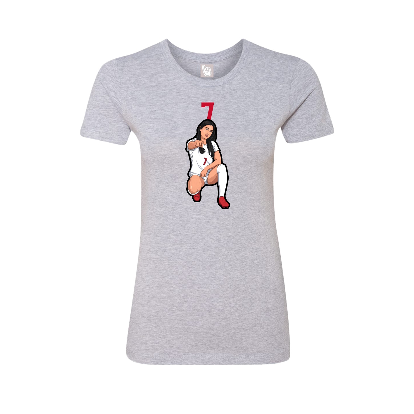 Fitted Women's Tee — Number Top in Grey