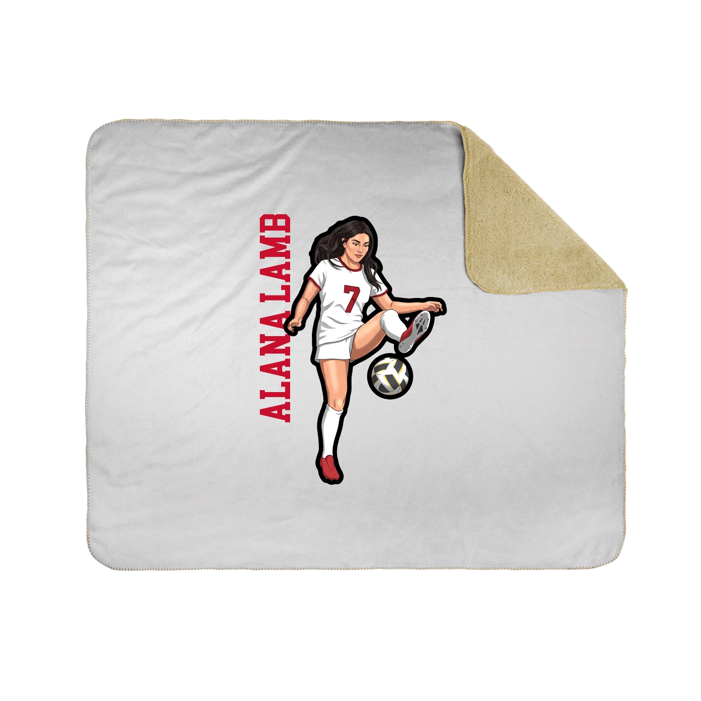 Throw Blanket — Name Vertical in White