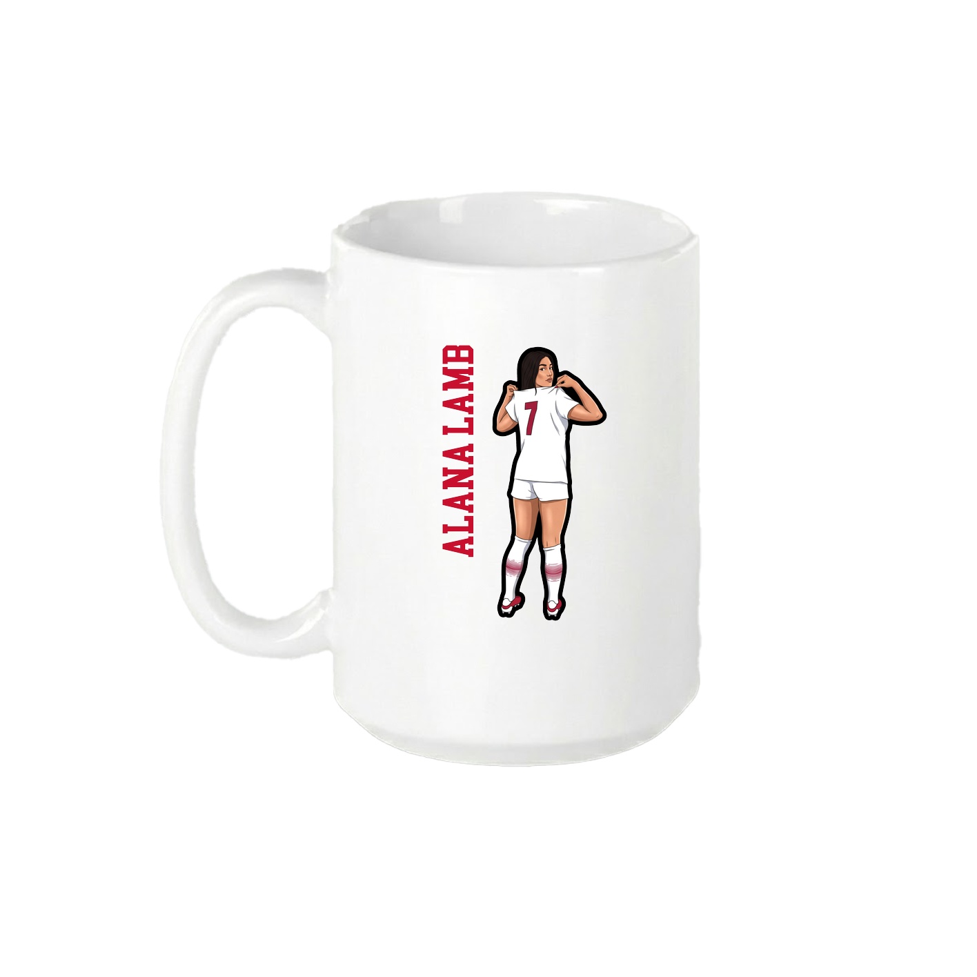15oz Coffee Mug — Name Vertical in White
