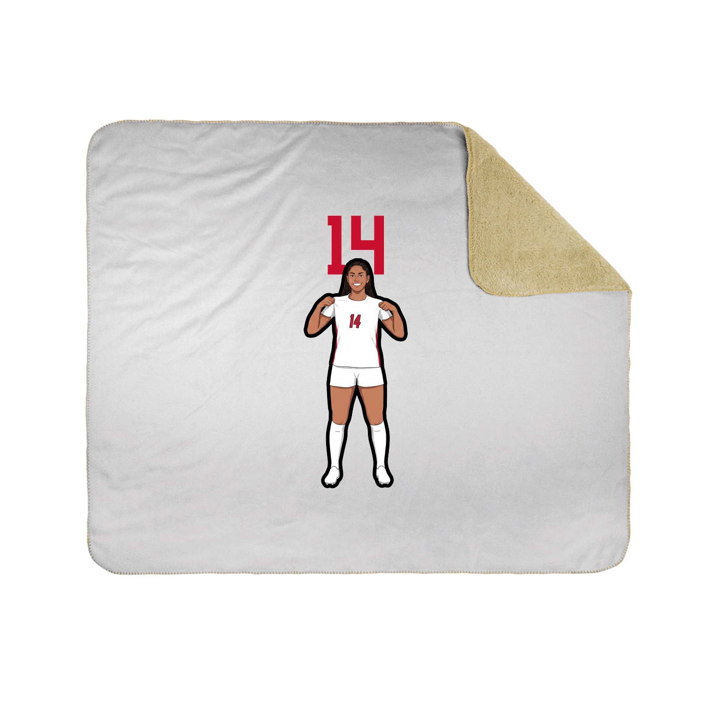 Throw Blanket — Number Top in White
