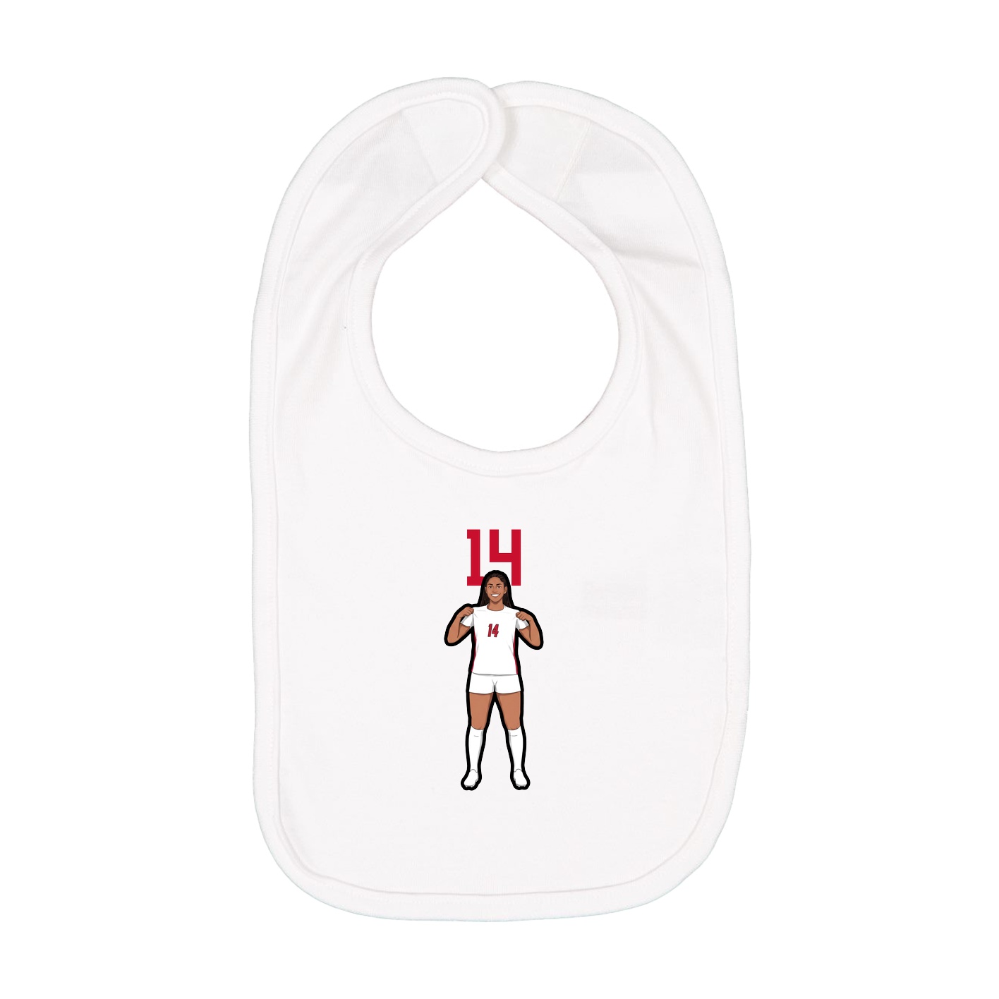 Infant Bib — Number Top in White