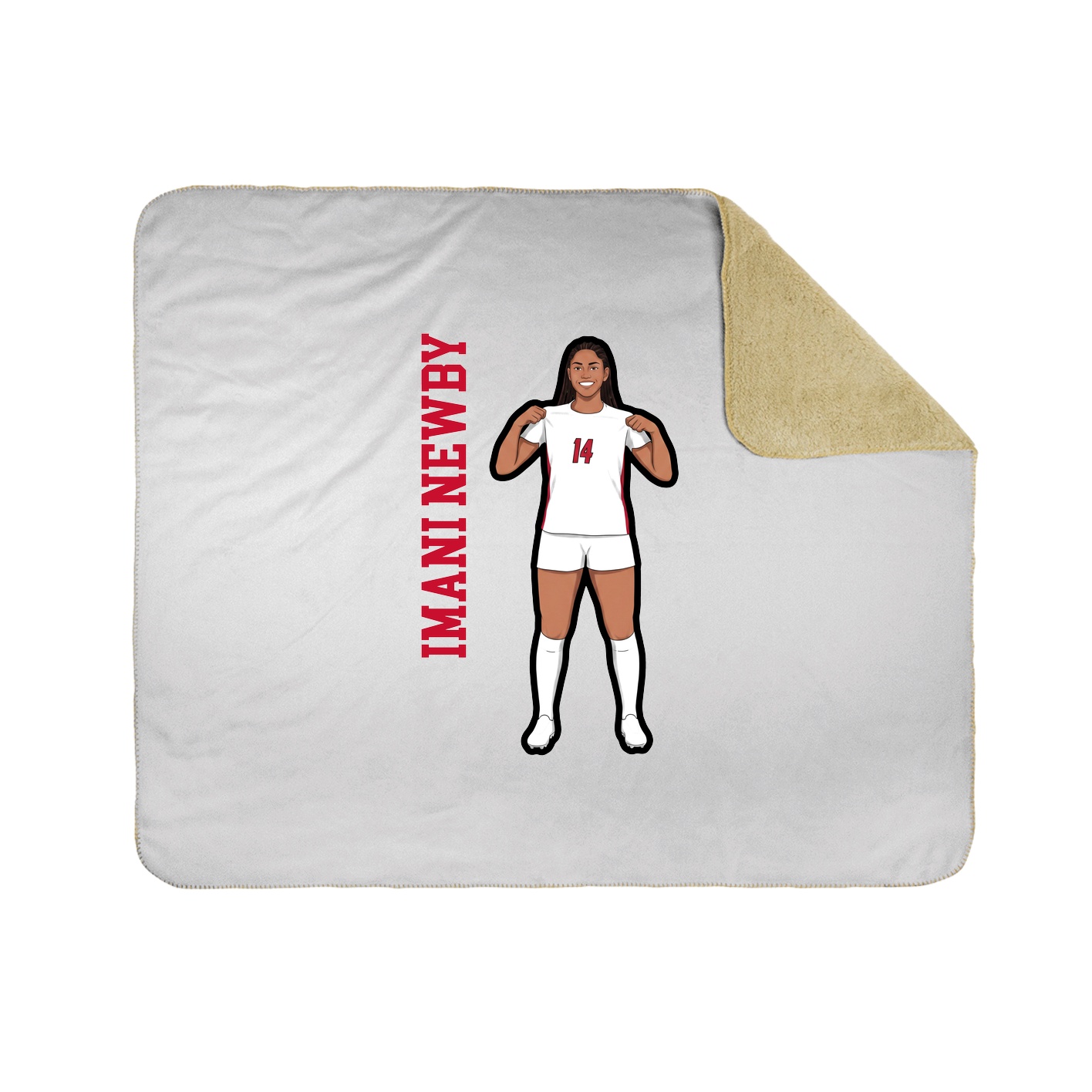 Throw Blanket — Name Vertical in White