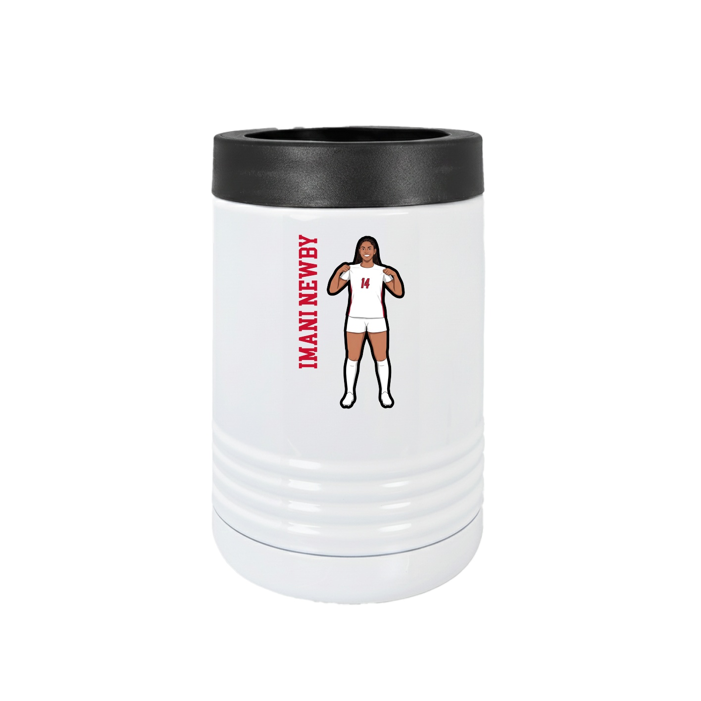 Beverage Holder — Name Vertical in White