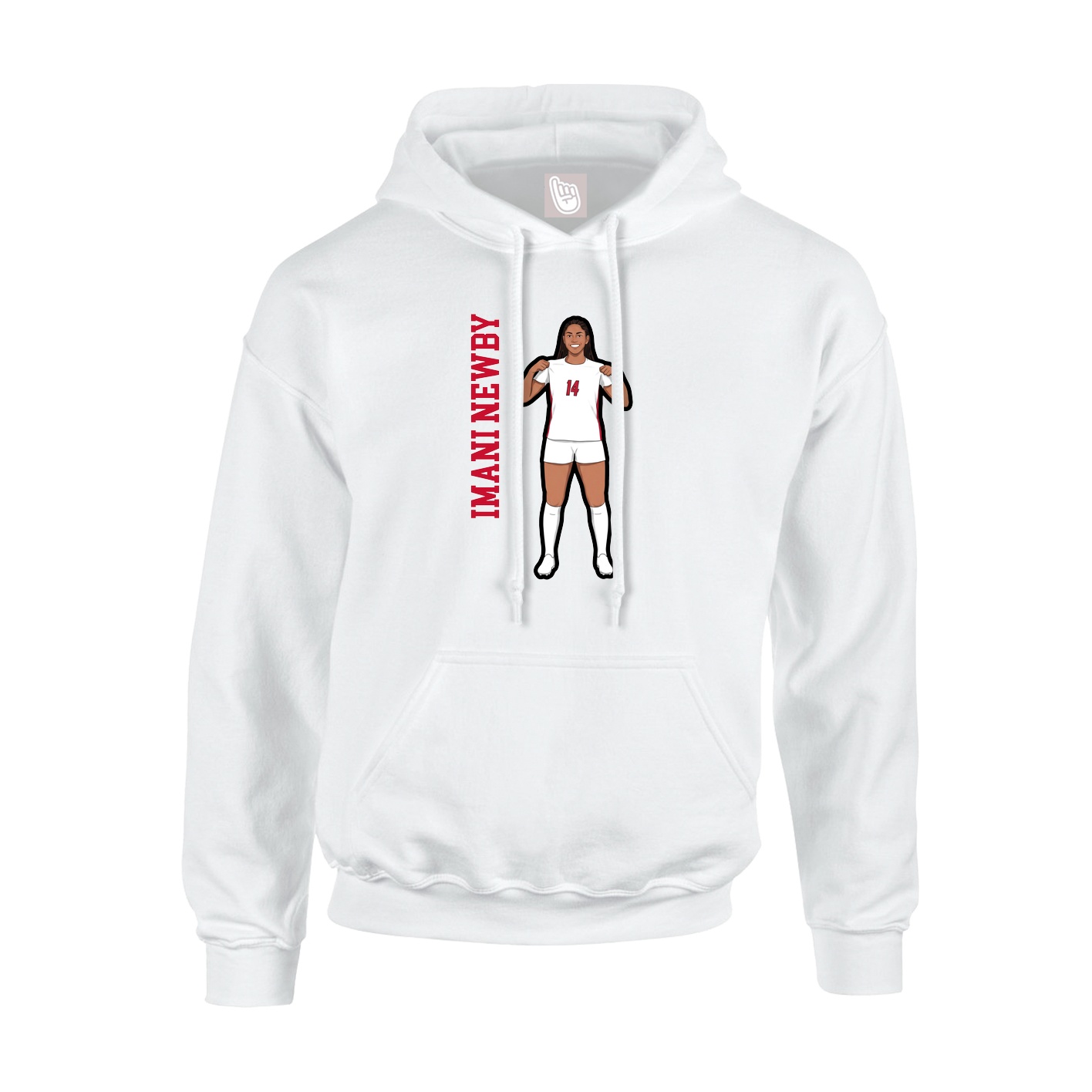 Hoodie — Name Vertical in White
