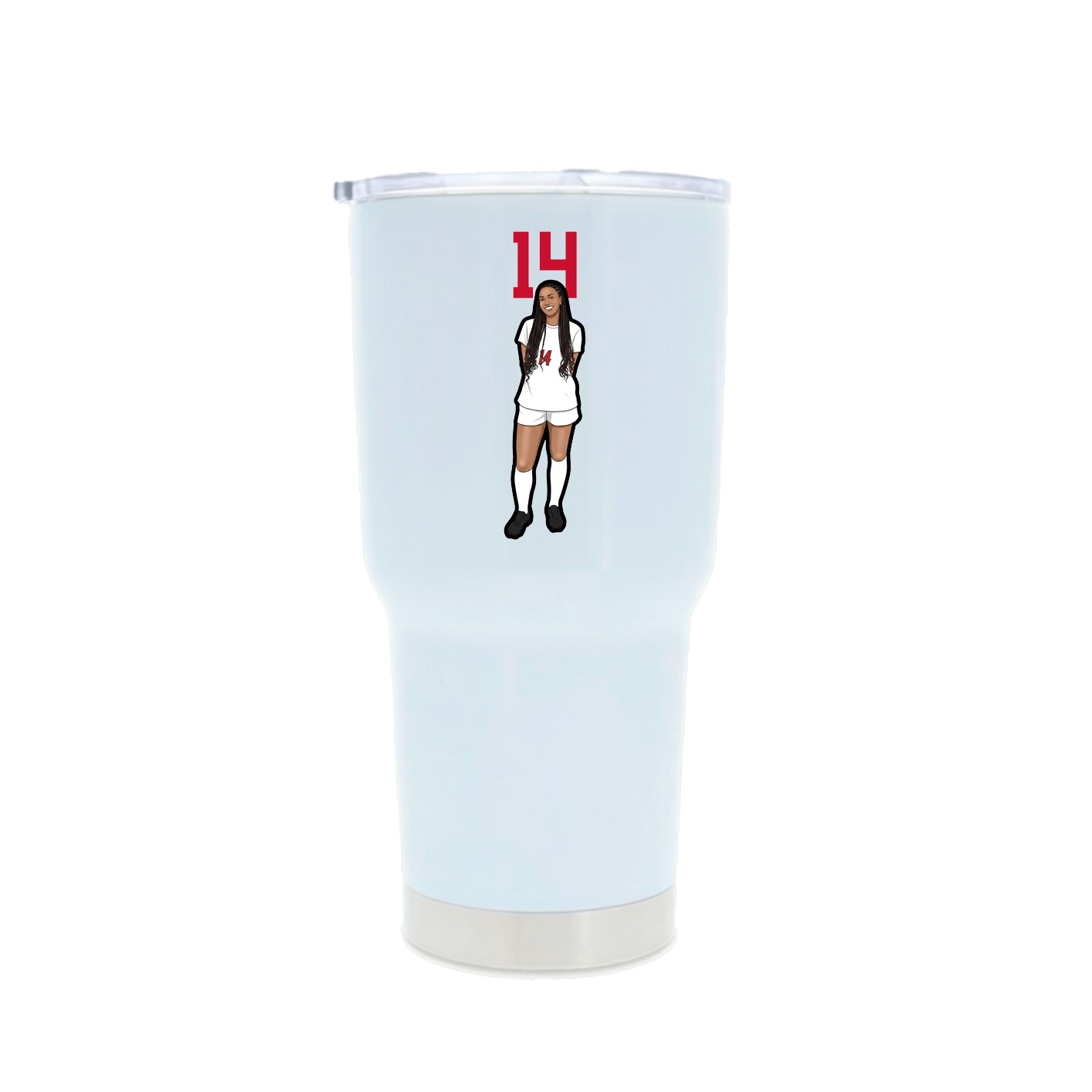 30oz Stainless Steel Tumbler — Number Top in White