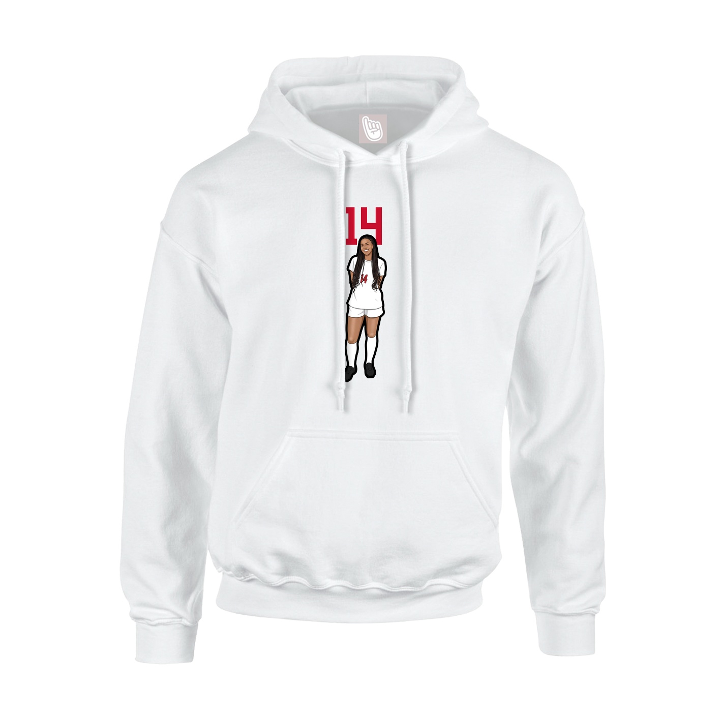 Hoodie — Number Top in White