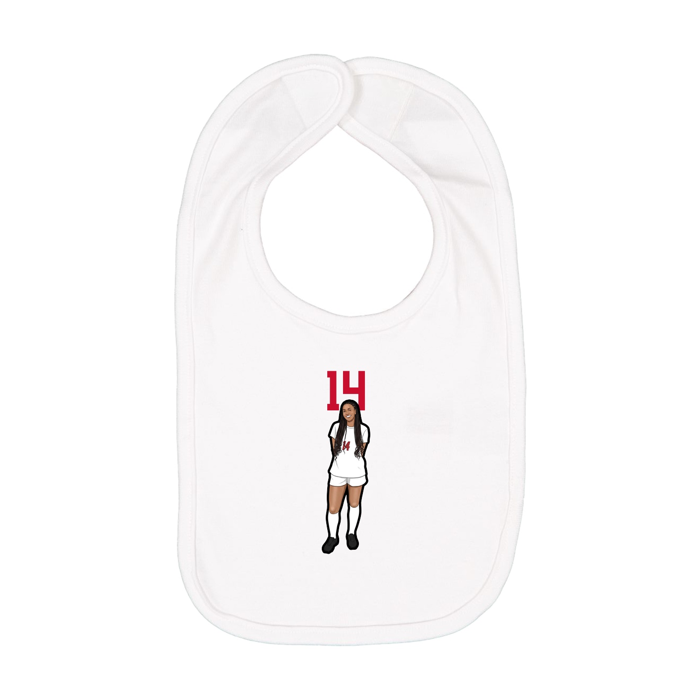 Infant Bib — Number Top in White