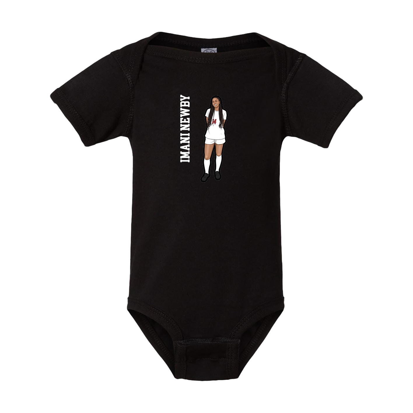 Baby Onesie — Name Vertical in Black