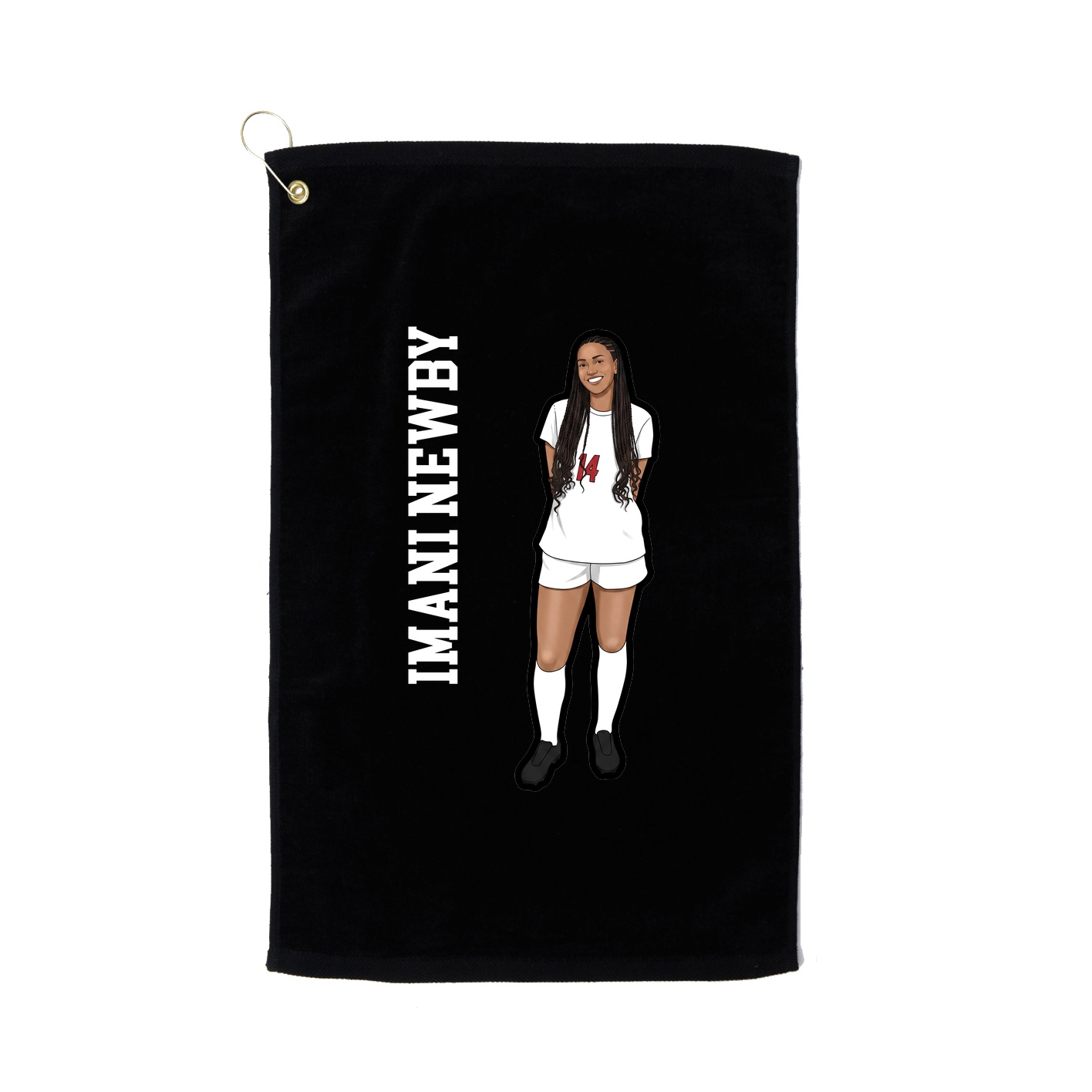 Golf Towel — Name Vertical in Black