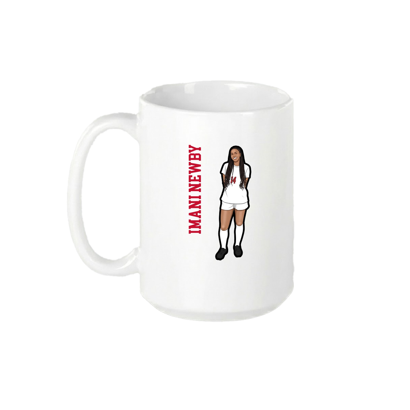 15oz Coffee Mug — Name Vertical in White