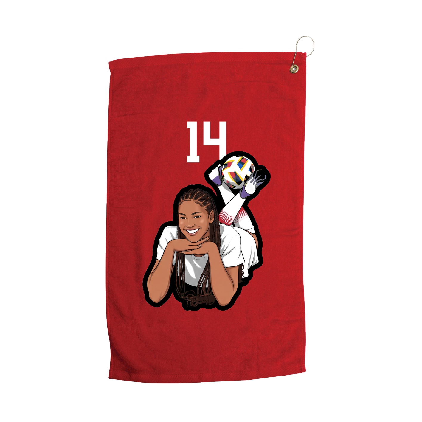 Golf Towel — Number Top in Red
