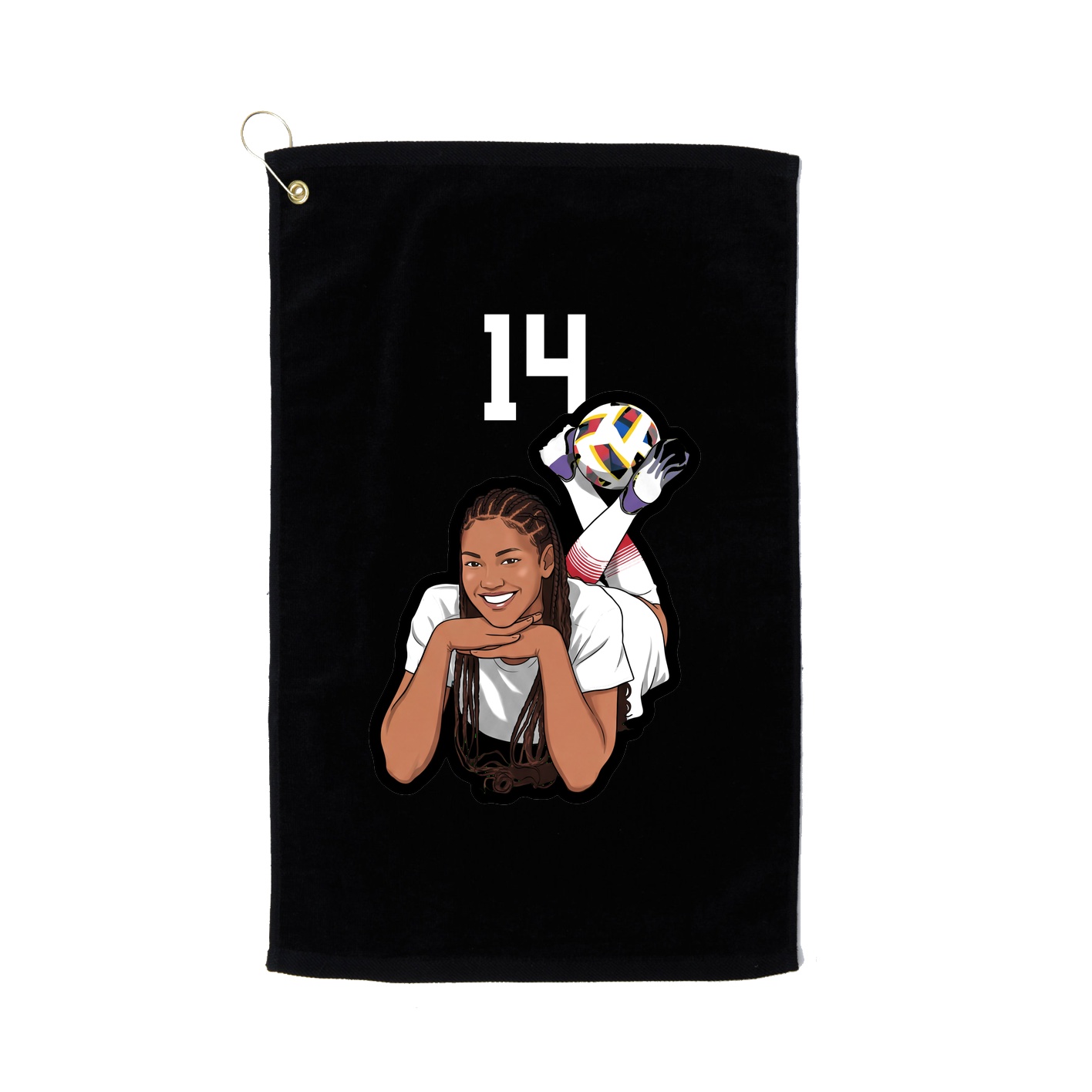 Golf Towel — Number Top in Black