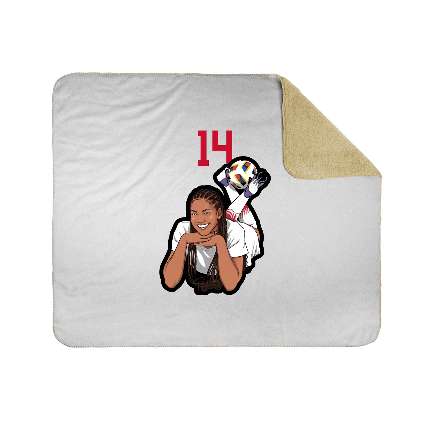 Throw Blanket — Number Top in White