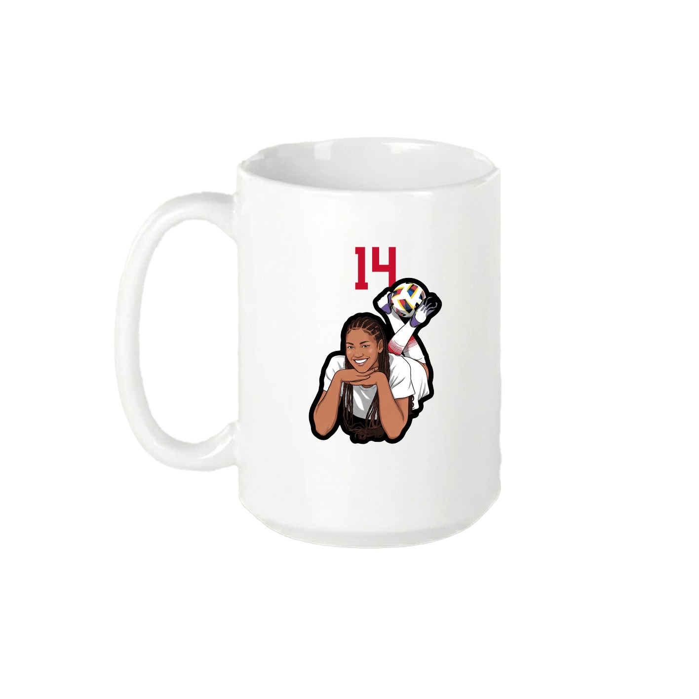 15oz Coffee Mug — Number Top in White