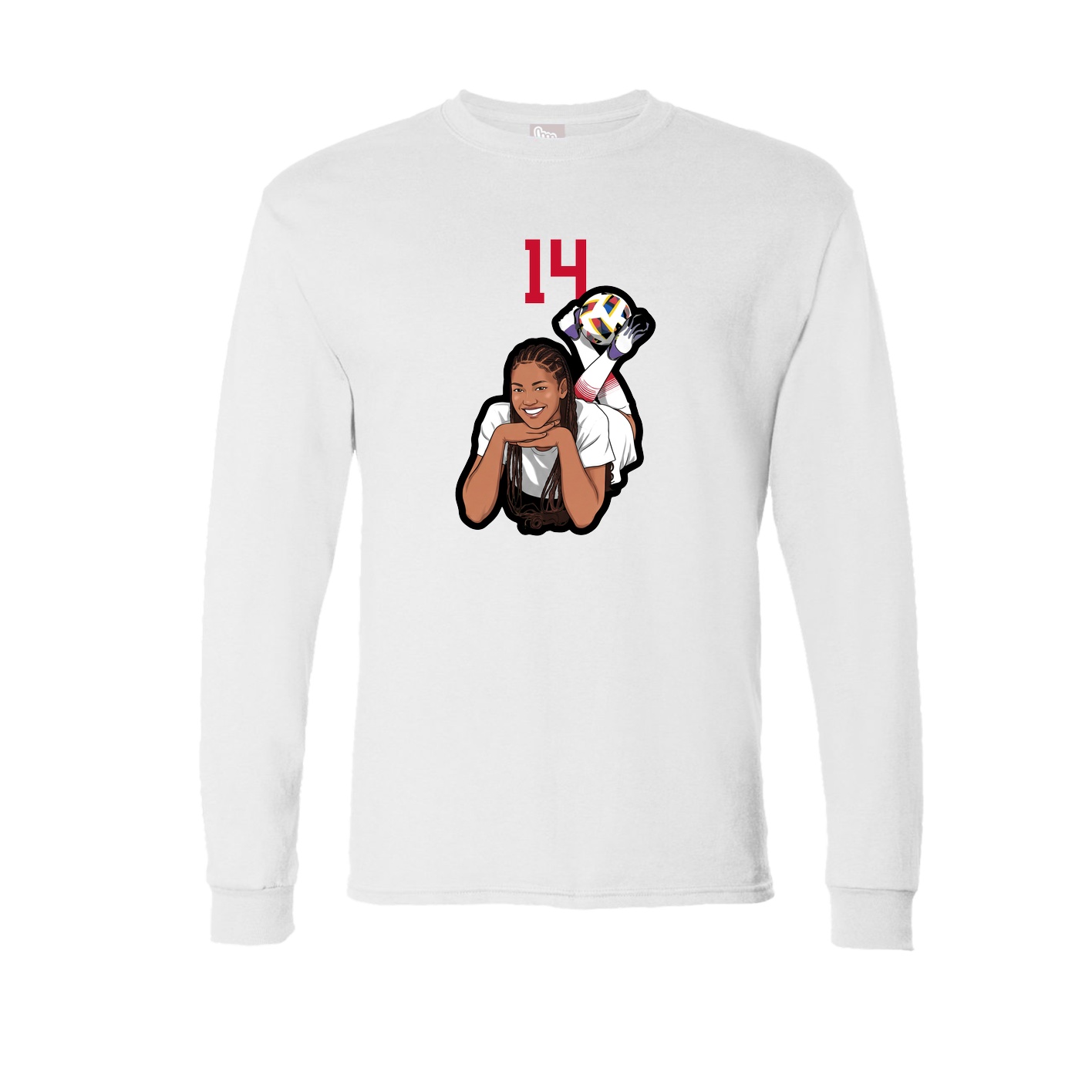 Long Sleeve Tee — Number Top in White