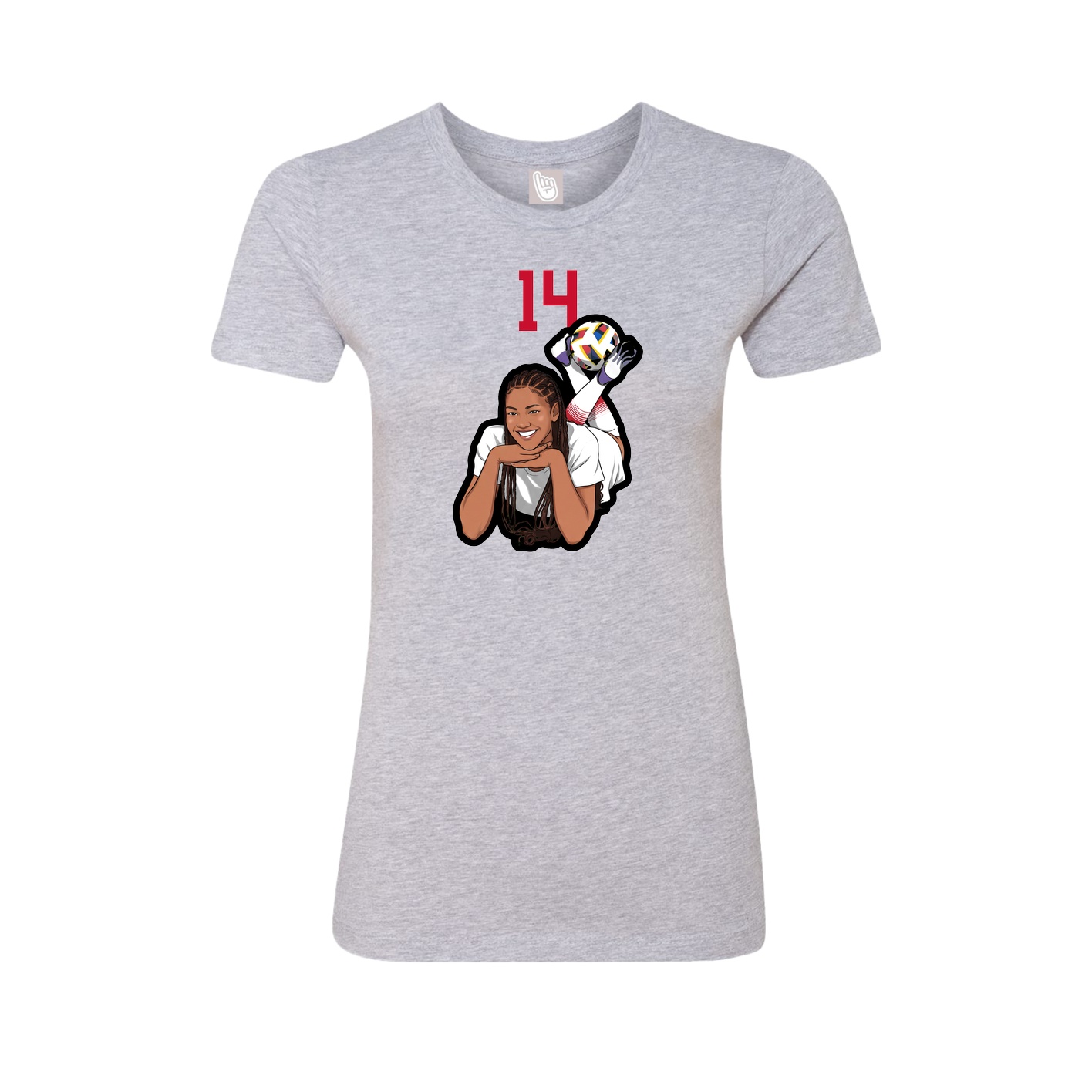 Womens Tee — Number Top in Grey