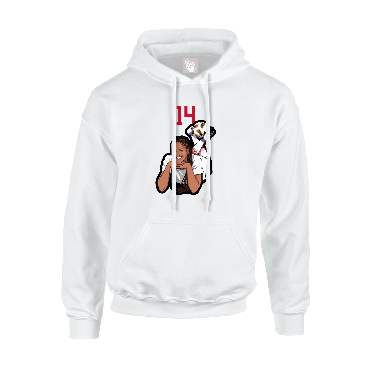 Hoodie — Number Top in White