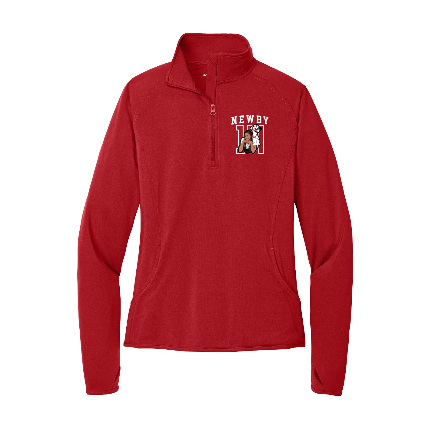 Women's Q-Zip Pullover — Shirsey in Red