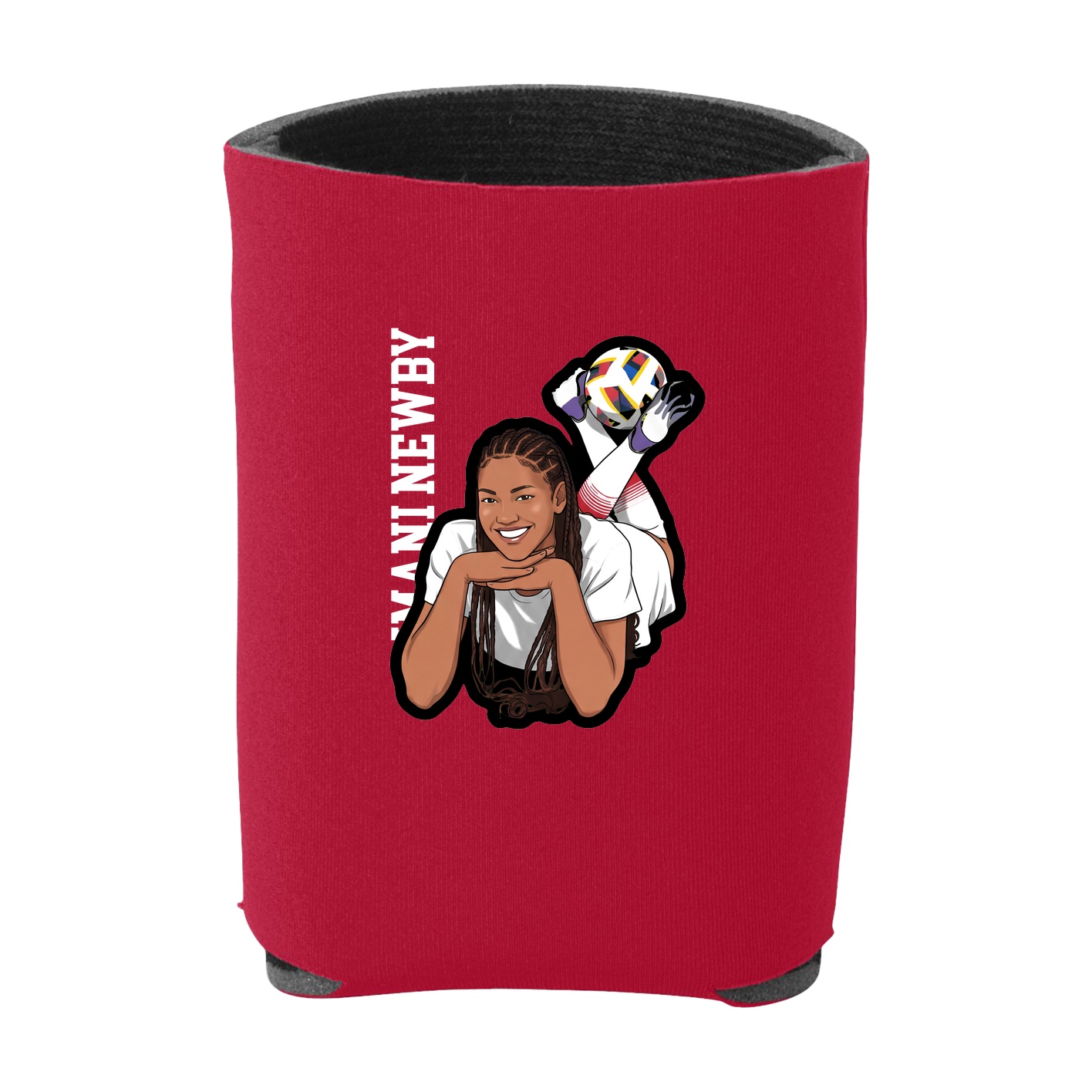 Can Holder — Name Vertical in Red