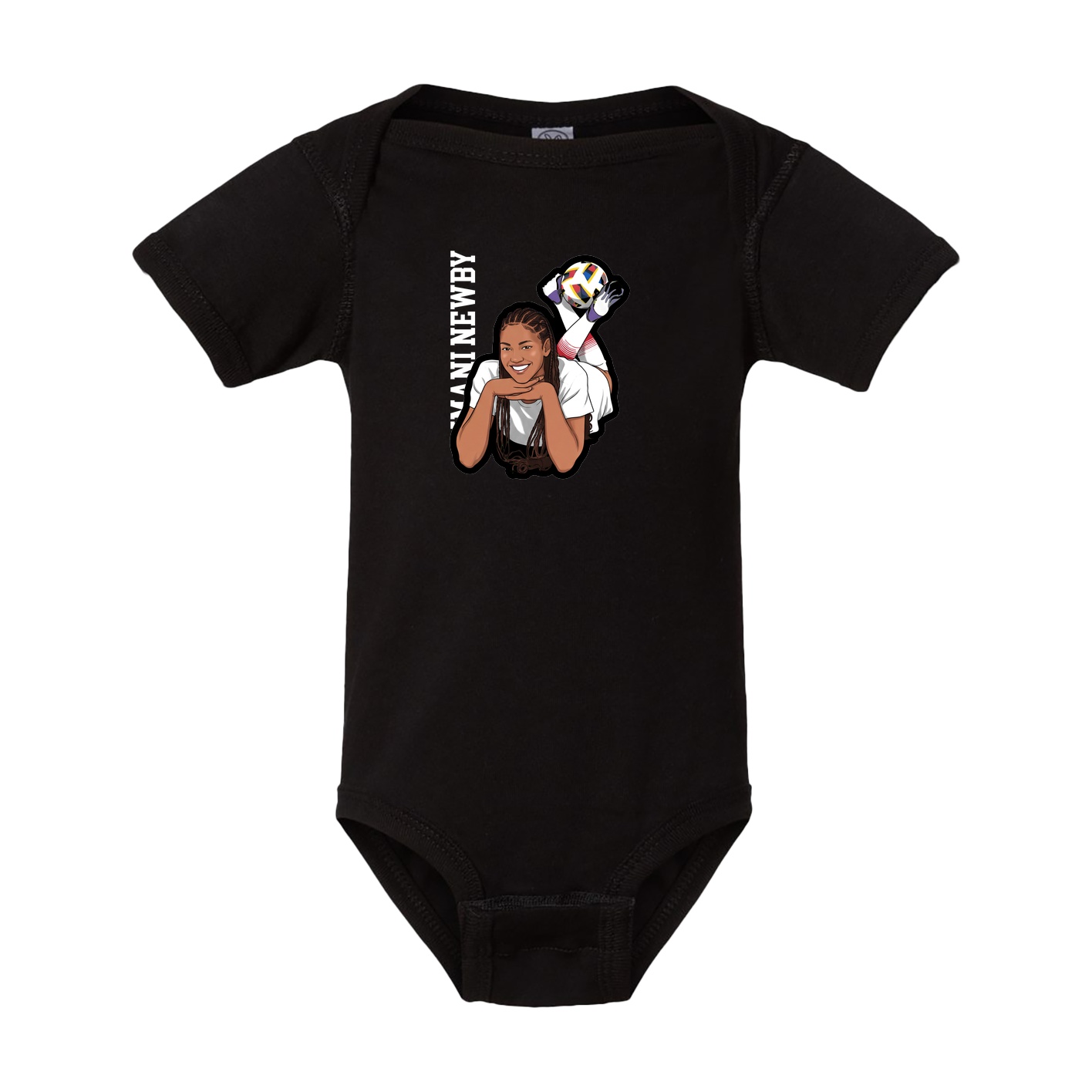 Baby Onesie — Name Vertical in Black