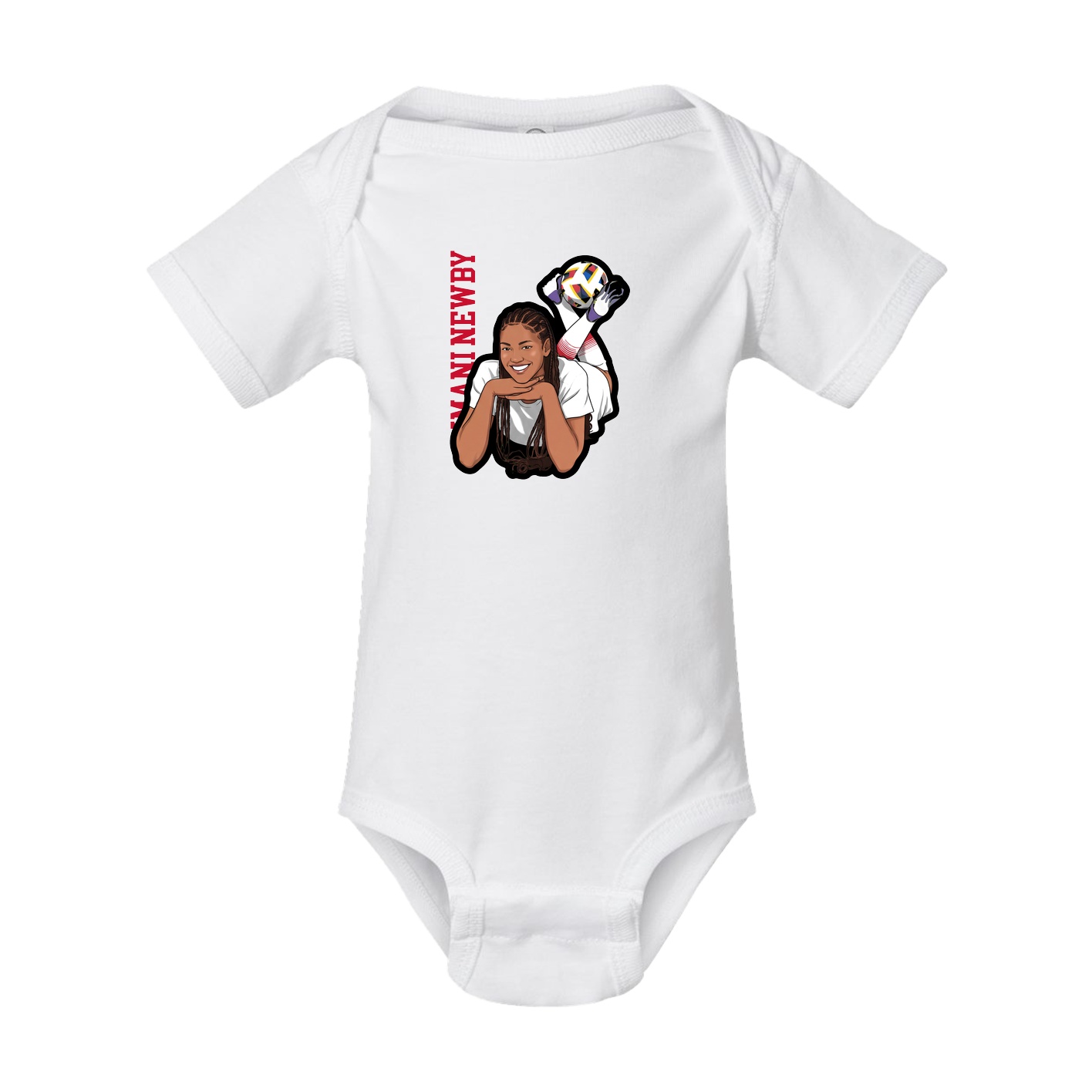 Baby Onesie — Name Vertical in White