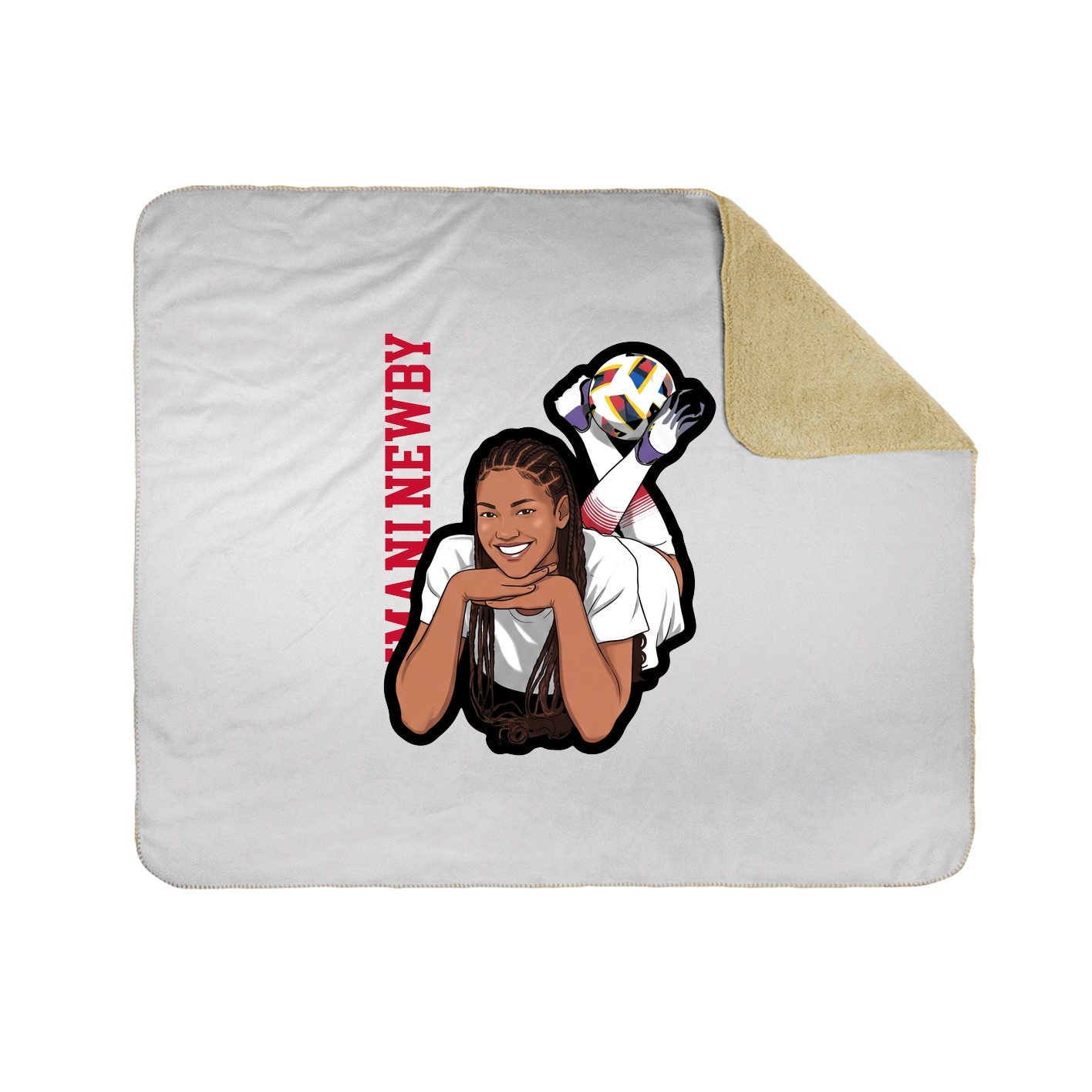 Throw Blanket — Name Vertical in White