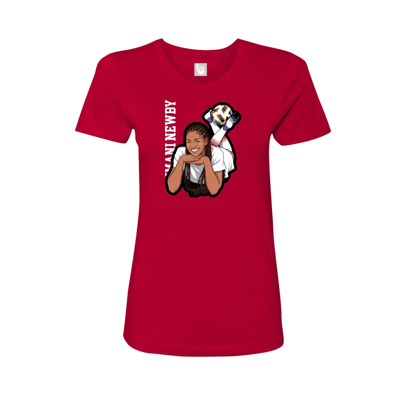 Womens Tee — Name Vertical in Red