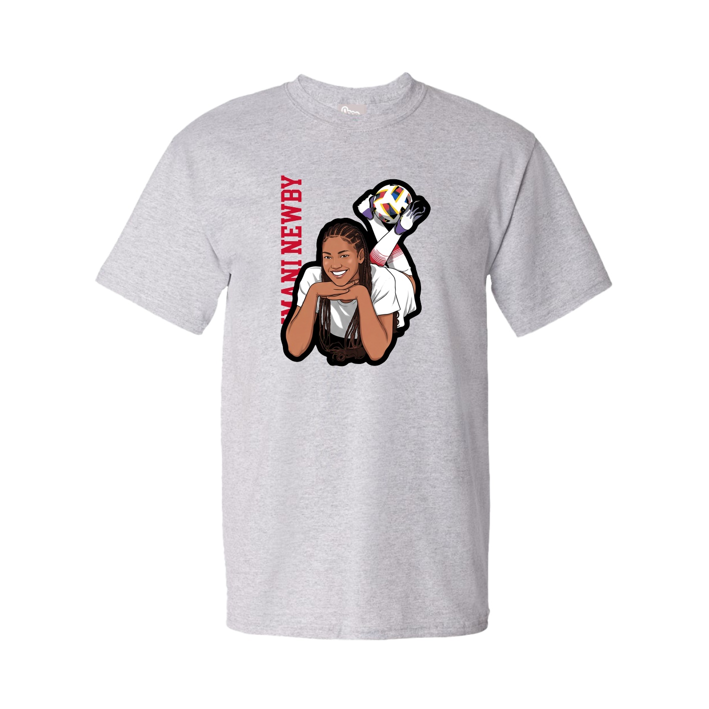 Youth Tee — Name Vertical in Grey