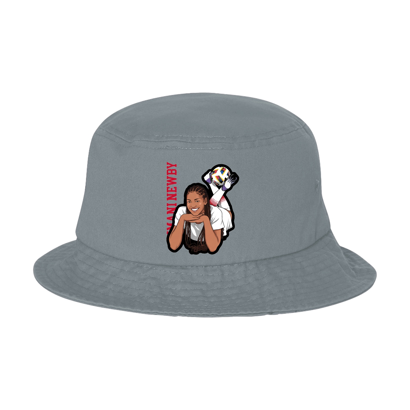 Bucket Cap — Name Vertical in Grey