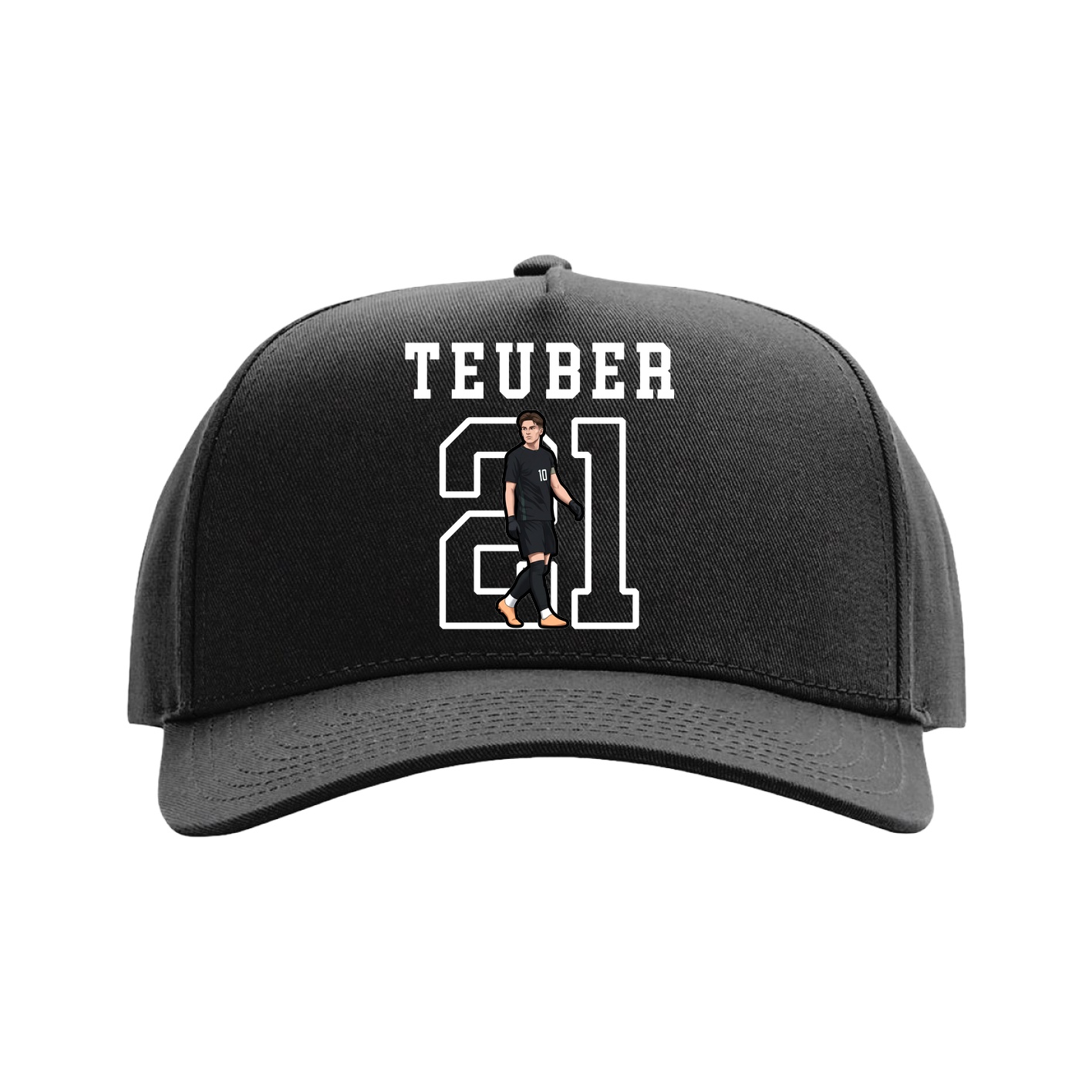 Full Fabric Five-Panel Champ Cap — Shirsey in Black