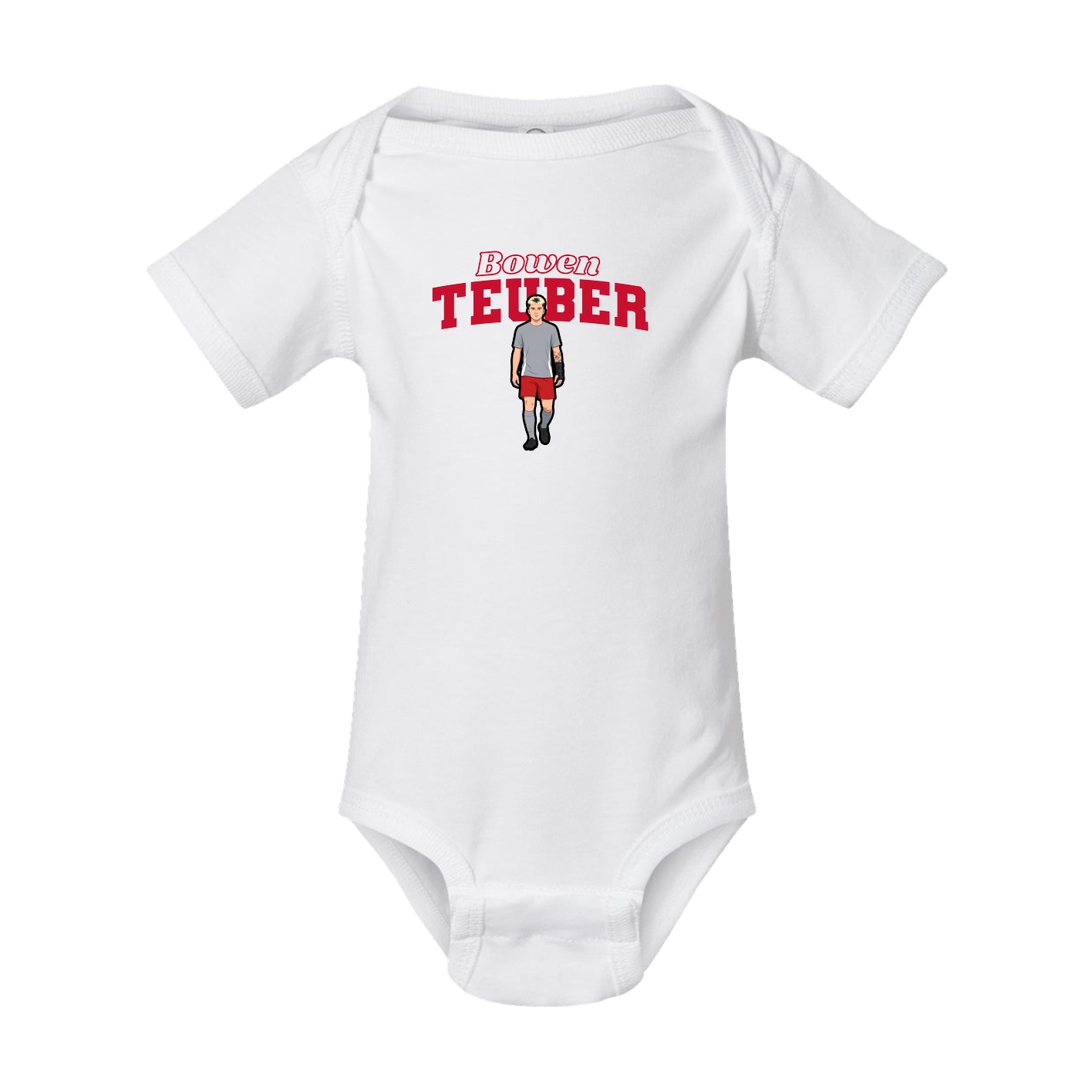 Baby Onesie — Name Arch in White