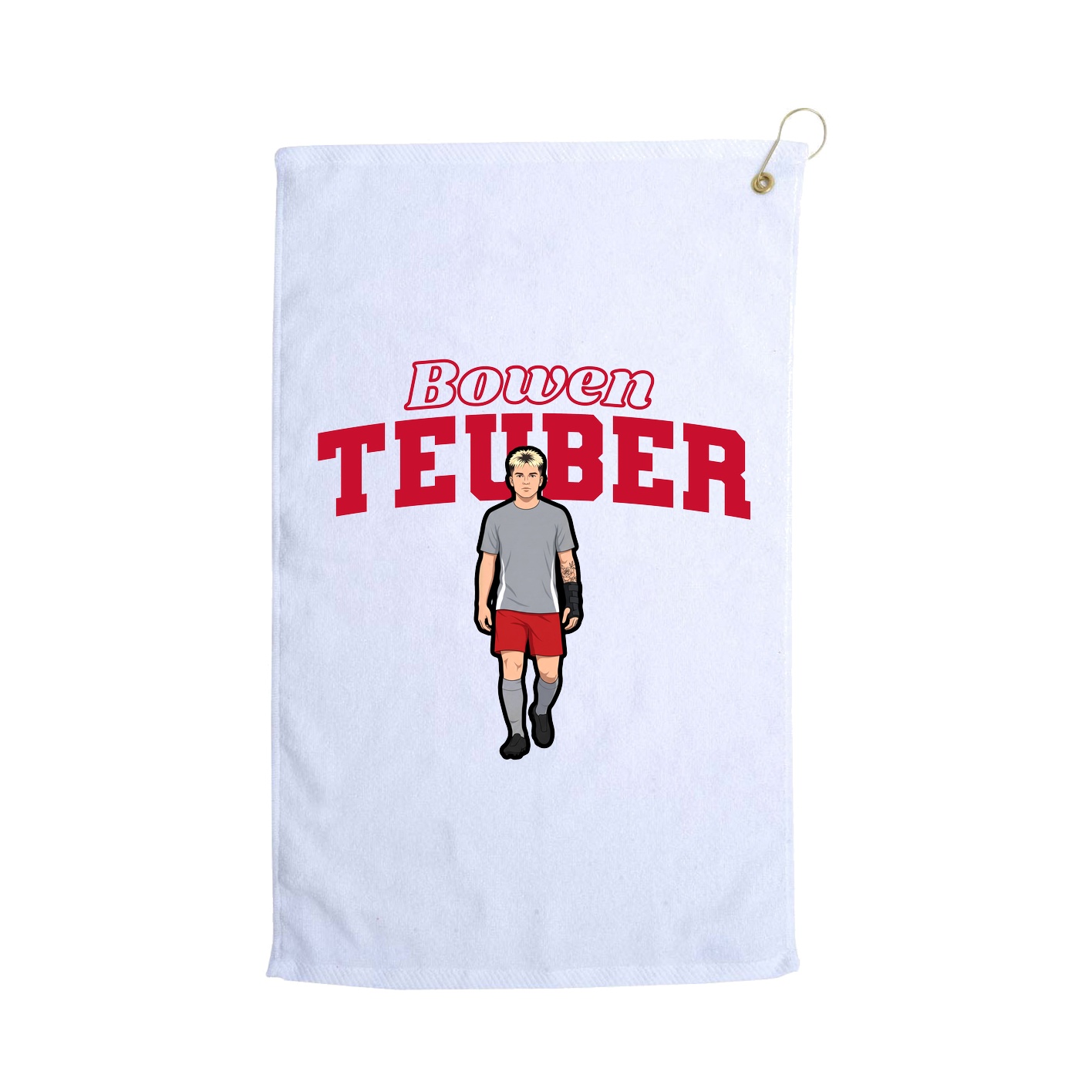 Golf Towel — Name Arch in White