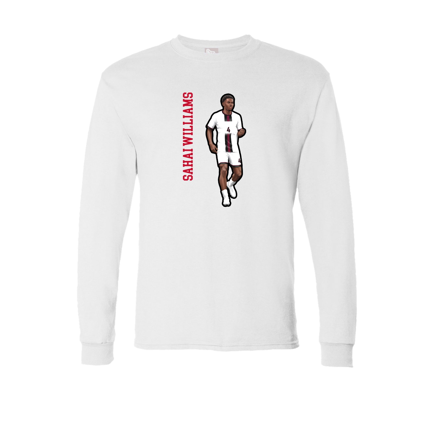 Long Sleeve Tee — Name Vertical in White