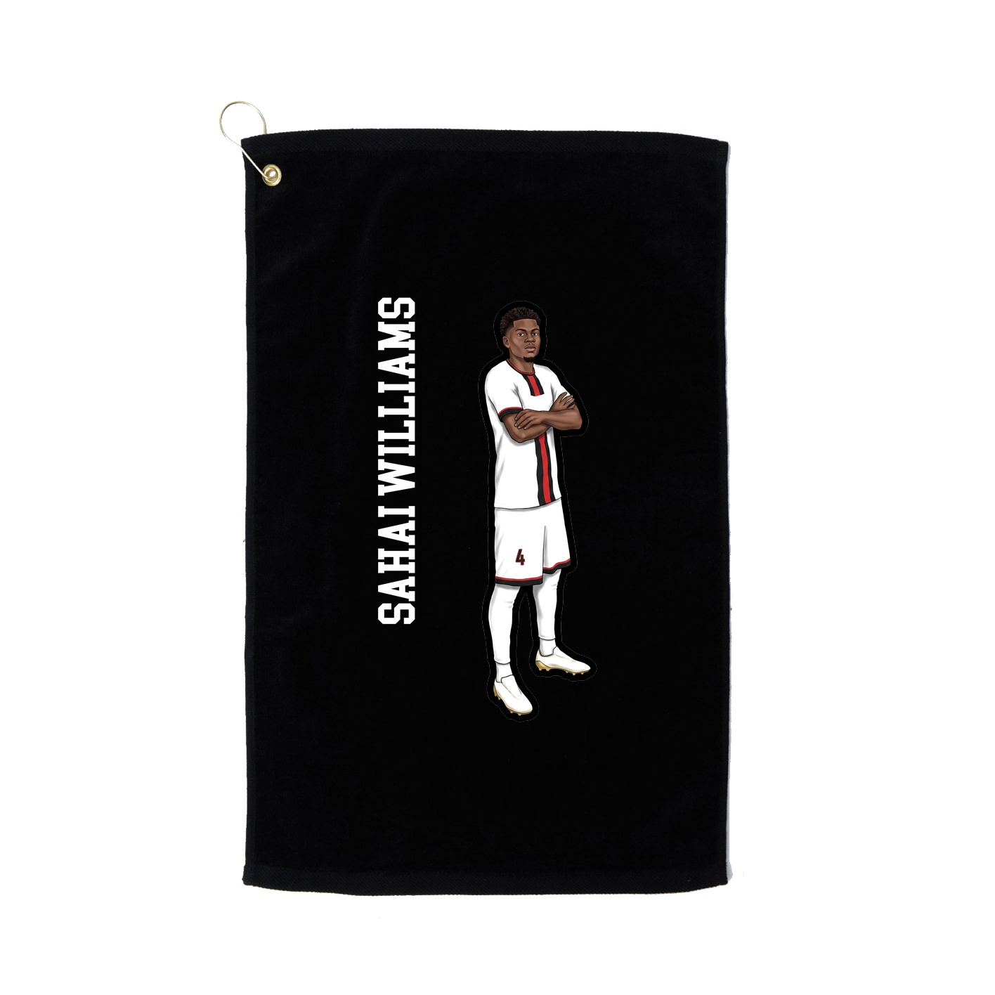 Golf Towel — Name Vertical in Black