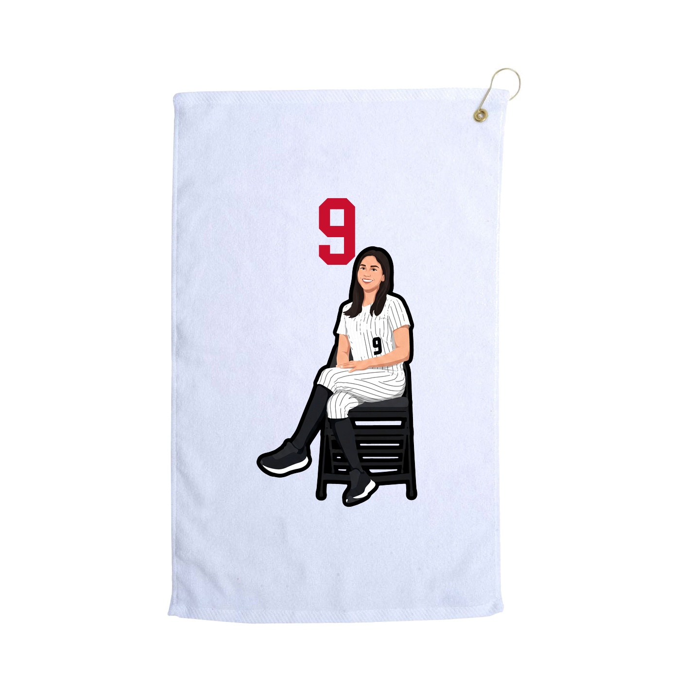 Golf Towel — Number Top in White