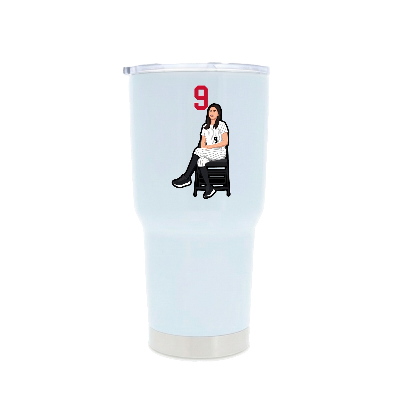 30oz Stainless Steel Tumbler — Number Top in White