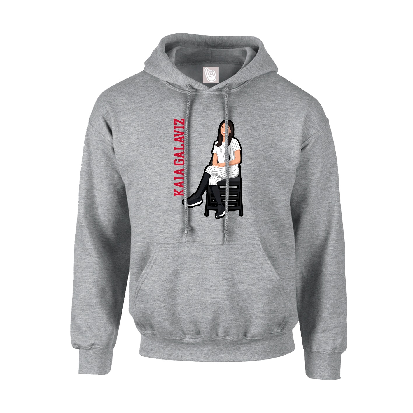 Youth Hoodie — Name Vertical in Grey