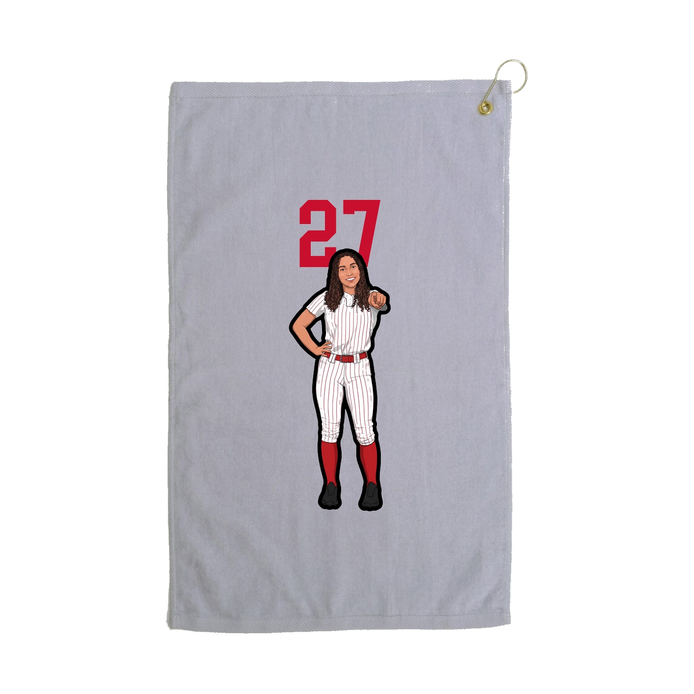 Golf Towel — Number Top in Grey